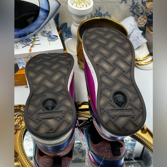 🆕 KURT GEIGER LONDON 🧿 NWOT Kensington Low-Top Sneaker - Metal Comb - Sz 6 - Picture 12 of 15